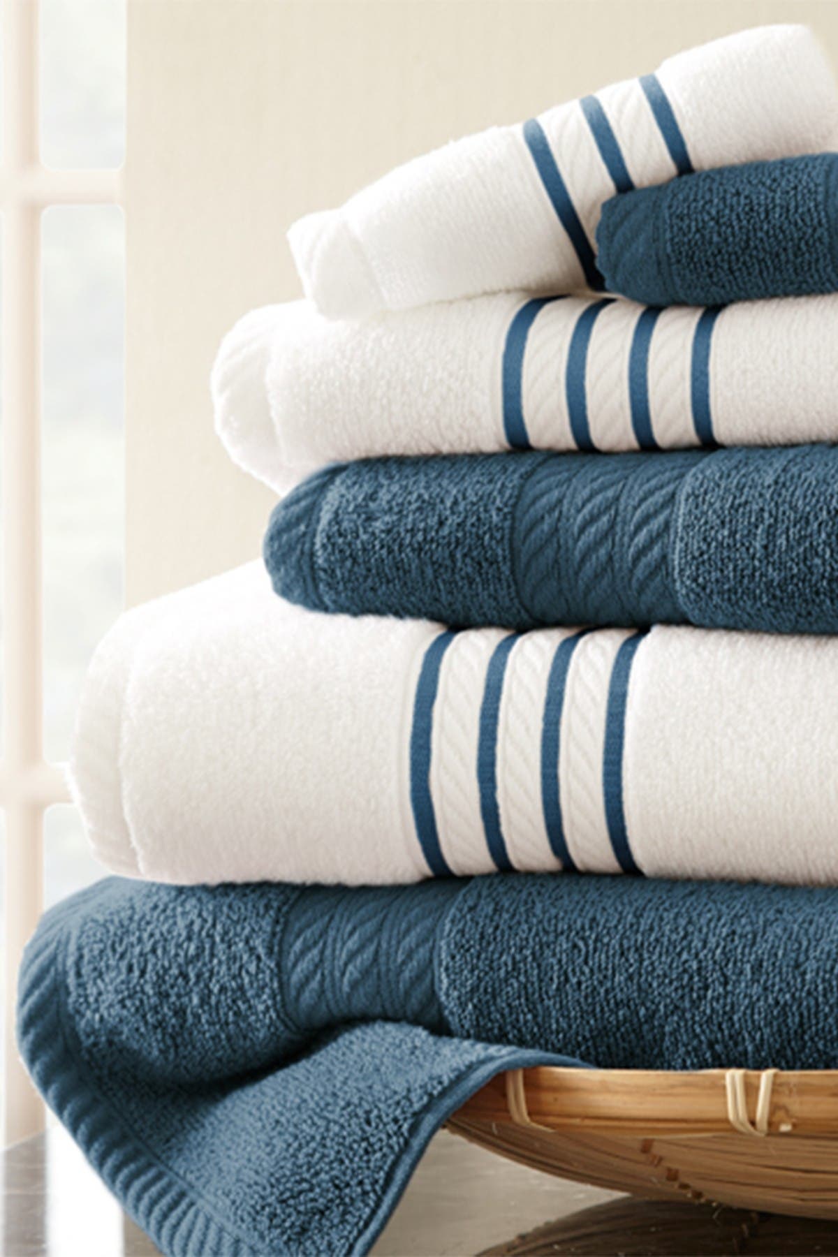 Modern Threads Quick Dry Stripe 6-piece Towel Set In Sea