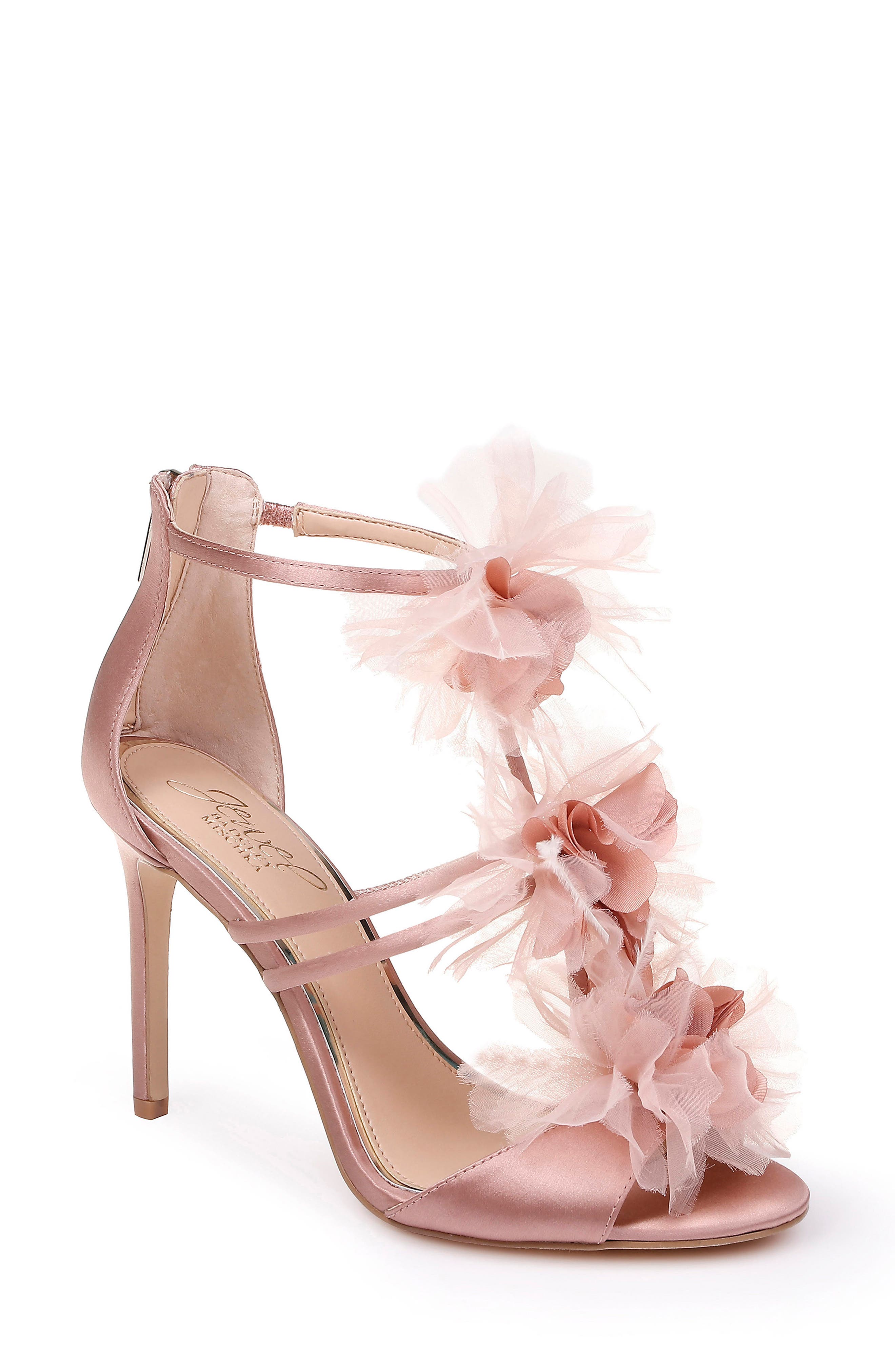 Jewel Badgley Mischka Dustine Applique Sandal- Pink