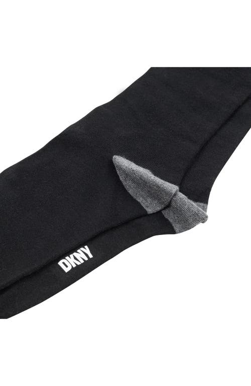 Shop Dkny Assorted 3-pack Terry Crew Socks In Black