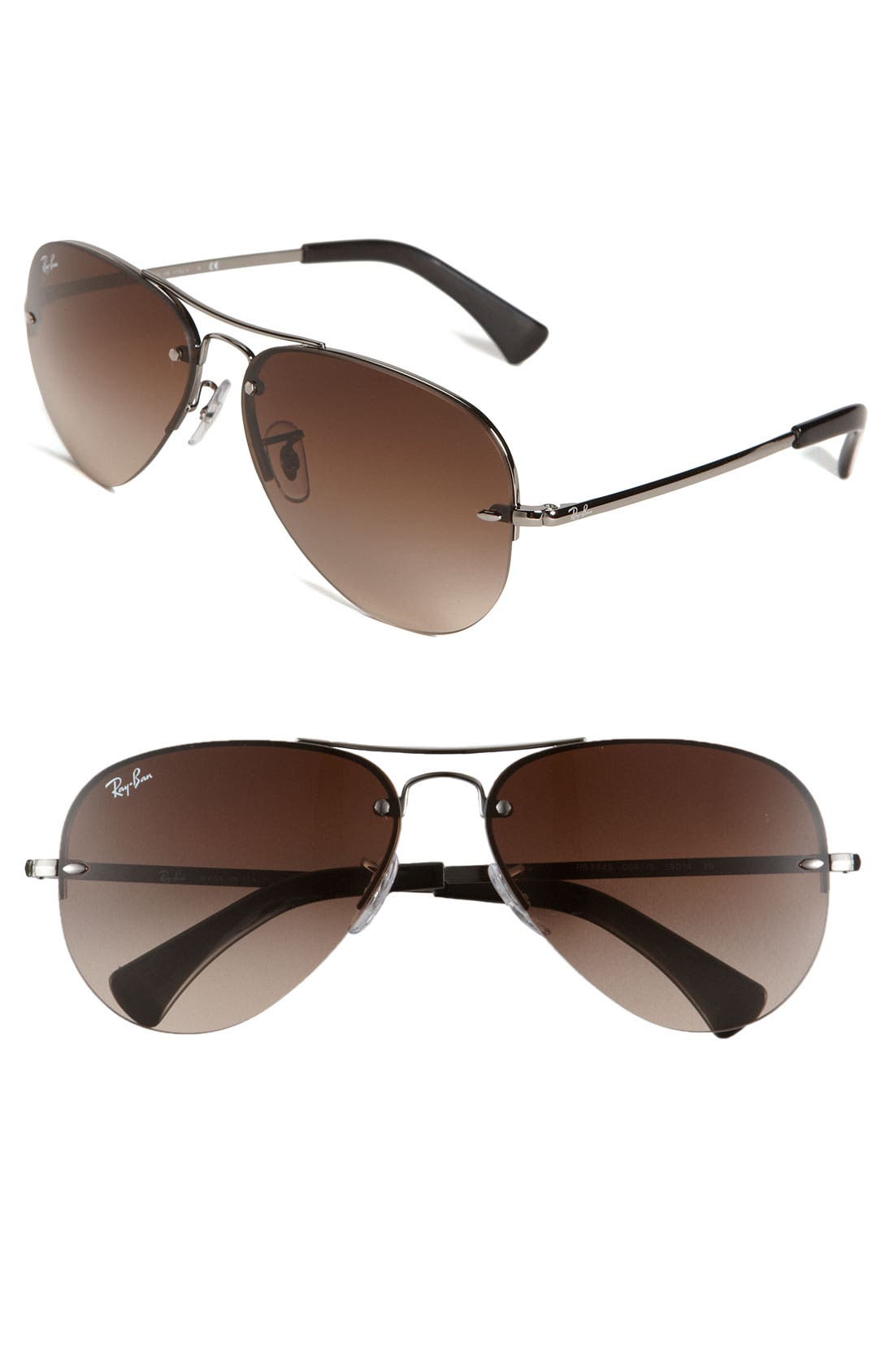 ray ban rimless sunglasses
