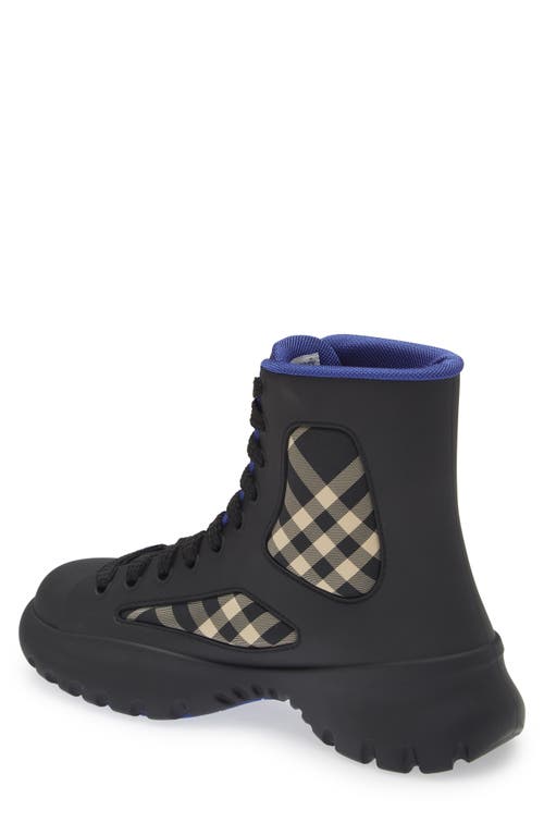 Shop Burberry Boulder Check Boot In Black Ip Check