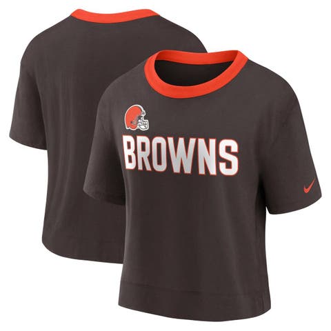 Men's Nike Brown Cleveland Browns Sideline Coach Chevron Lock Up Logo  V-Neck Performance T-Shirt