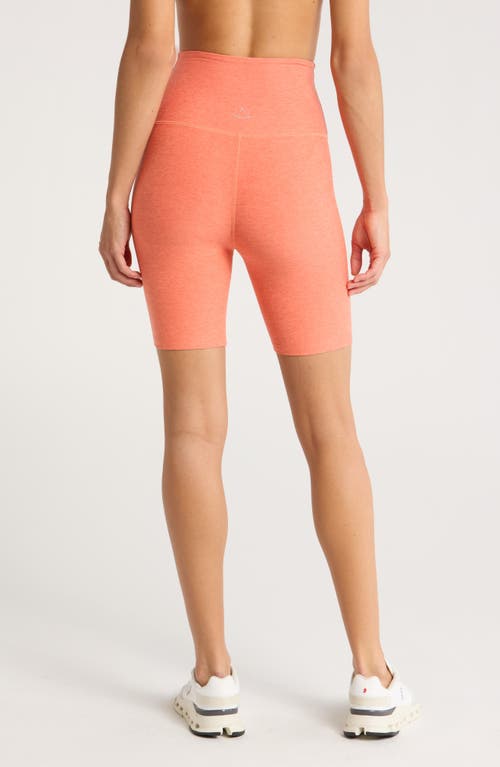 Shop Beyond Yoga High Waist Biker Shorts In Radiant Coral Heather