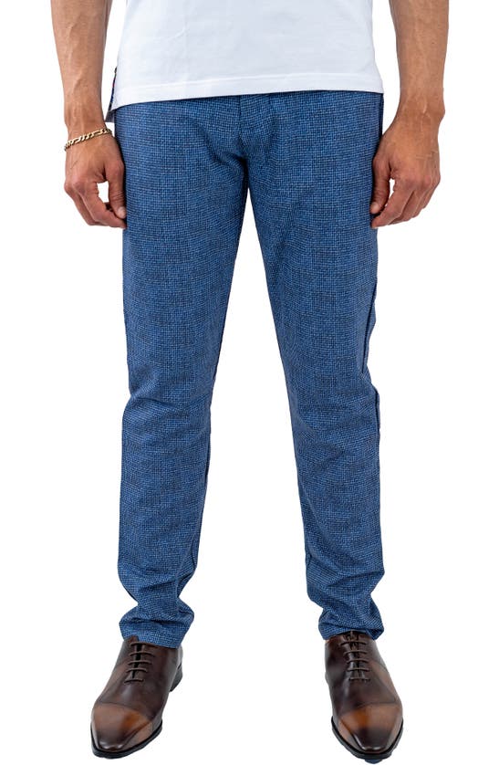 Shop Maceoo Mélange Skinny Pants In Blue