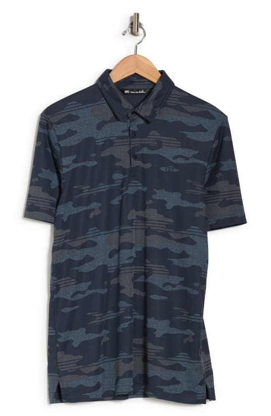 Travismathew Beachside Stealth Camo Polo In Blue Nights