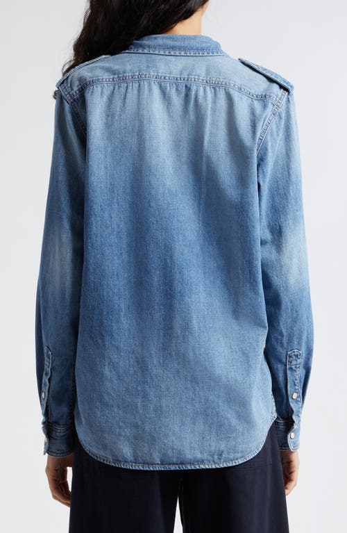 Shop Nili Lotan Nais Denim Shirt In Light Wash