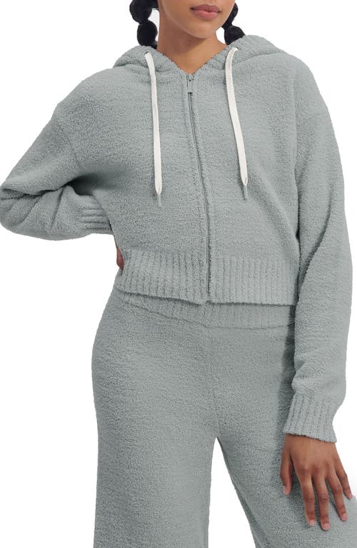 UGG(r) Hana Textured Fleece Zip-Up Crop Hoodie in Sidewalk