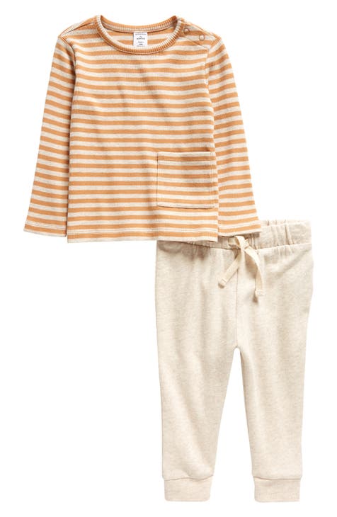 Stripe Long Sleeve Pocket Top & Joggers Set (Baby)