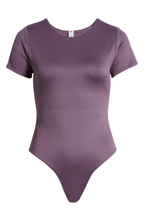 Shop Bp. Butter Short Sleeve Rib Bodysuit In Purple Montana