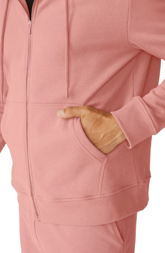 Shop Beyond Yoga Every Body Cotton Blend Zip Hoodie In Clay Pink