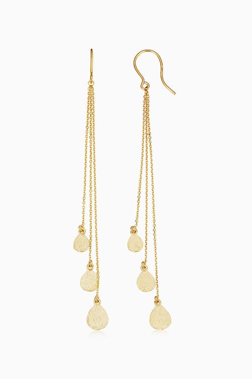 Oradina Women's 14k Yellow Solid Gold Tears Of Joy Drop Earrings In Yellow Gold