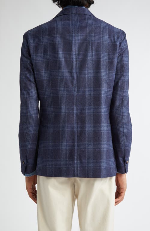Eleventy Plaid Wool Blend Sport Coat In Blue