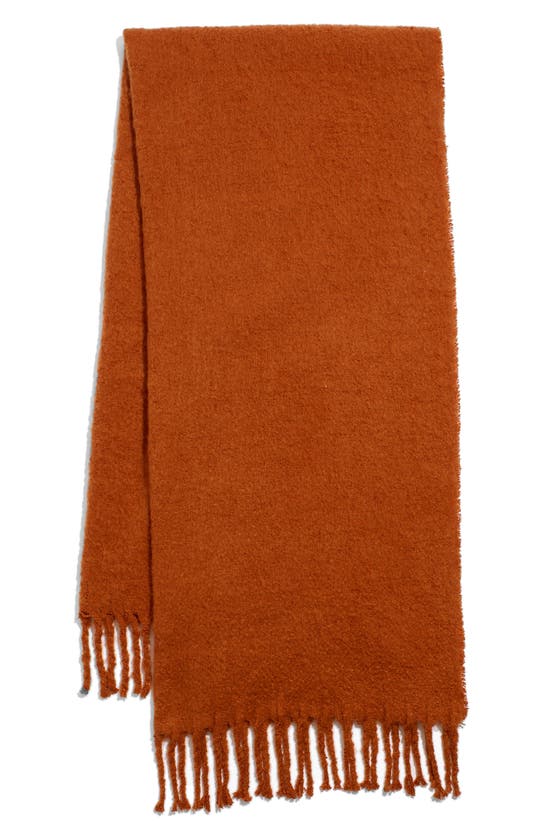 MADEWELL TEXTURED SOLID CONTRAST FRINGE SCARF