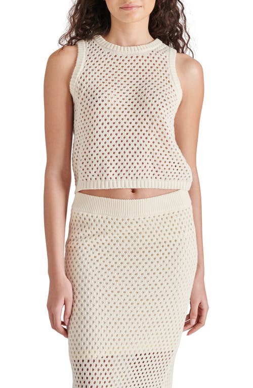 Shop Steve Madden Melina Open Stitch Sleeveless Sweater In Natural