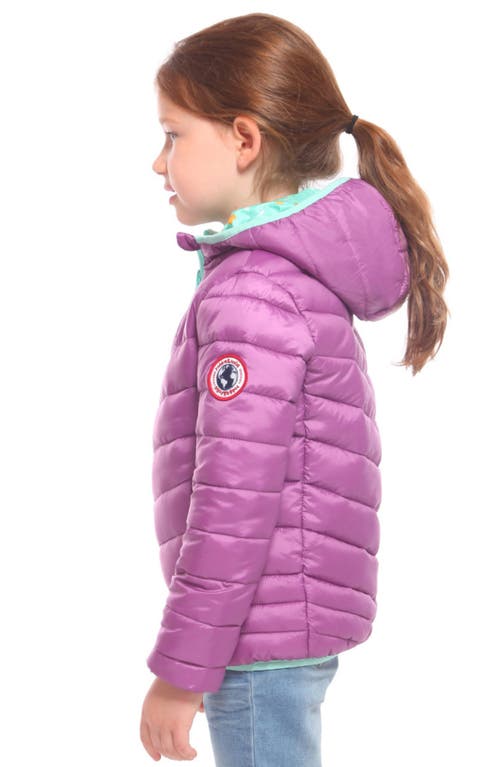 Rokka&rolla Kids' Reversible Lightweight Puffer Jacket In Mulberry