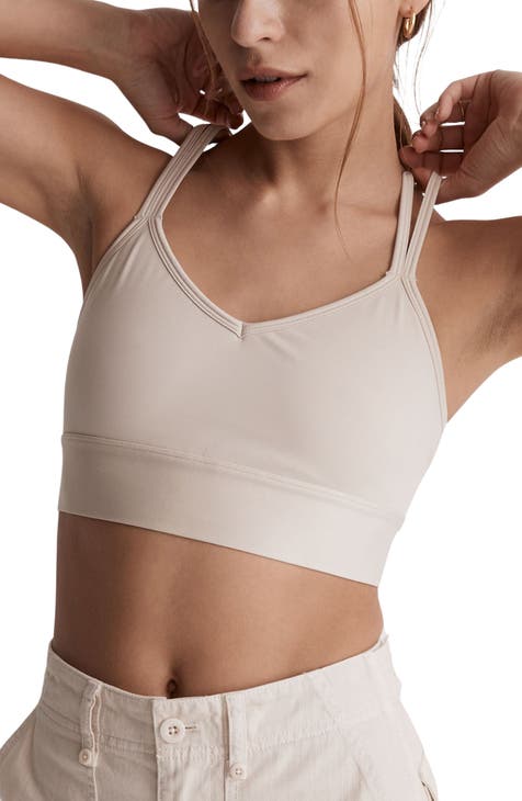 Medium Support Strappy Sports Bra for Women Size Medium White