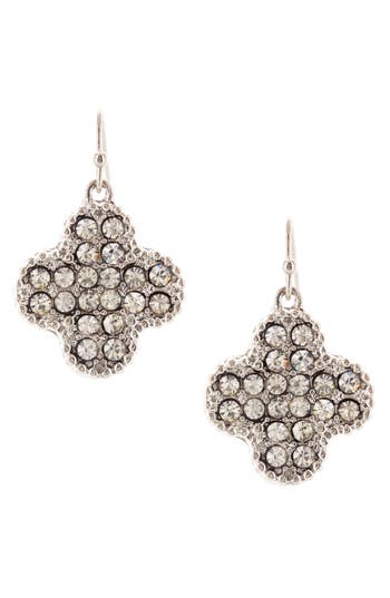 Olivia Welles Lucky Glam Drop Earrings In Silver/clear