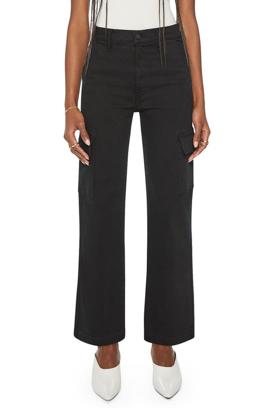 Shop Mother The Straight Up Rambler Cargo Ankle Jeans In Pitch