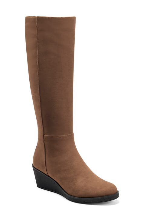 womens brown knee boots