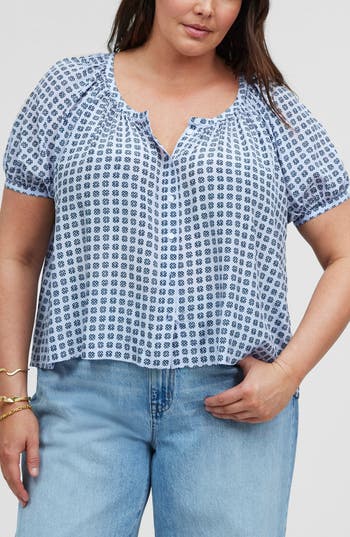 MADEWELL MADEWELL PUFF SLEEVE A-LINE TOP