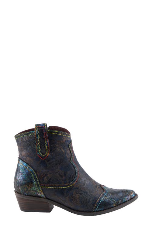 Shop L'artiste By Spring Step Countrypop Wingtip Pointed Toe Western Boot In Navy Multi