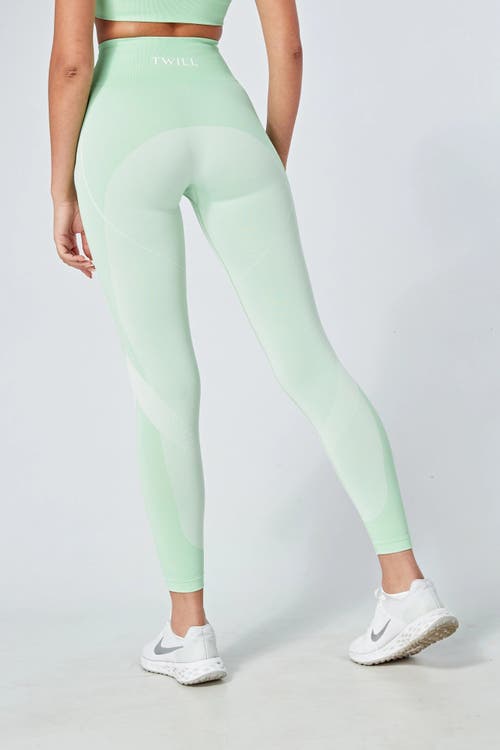 Shop Twill Active Recycled Color Block Body Fit Leggings In Green