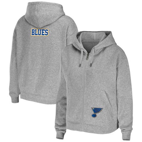 New Era Women's Detroit Lions Blue Raw Edge Cropped Hoodie