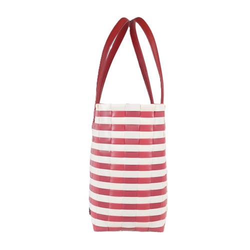 Shop Handed By Sunny Bay Recycled Plastic Weekender Bag In Cherry Red/pearl White