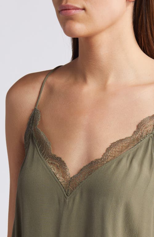 Shop Treasure & Bond Lace Trim Camisole In Olive Kalamata