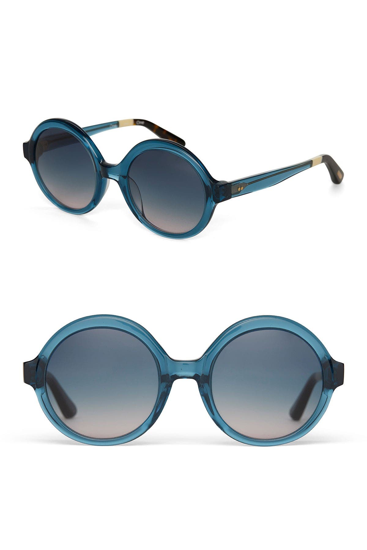 Toms Harlow 51mm Round Sunglasses In Medium Blue