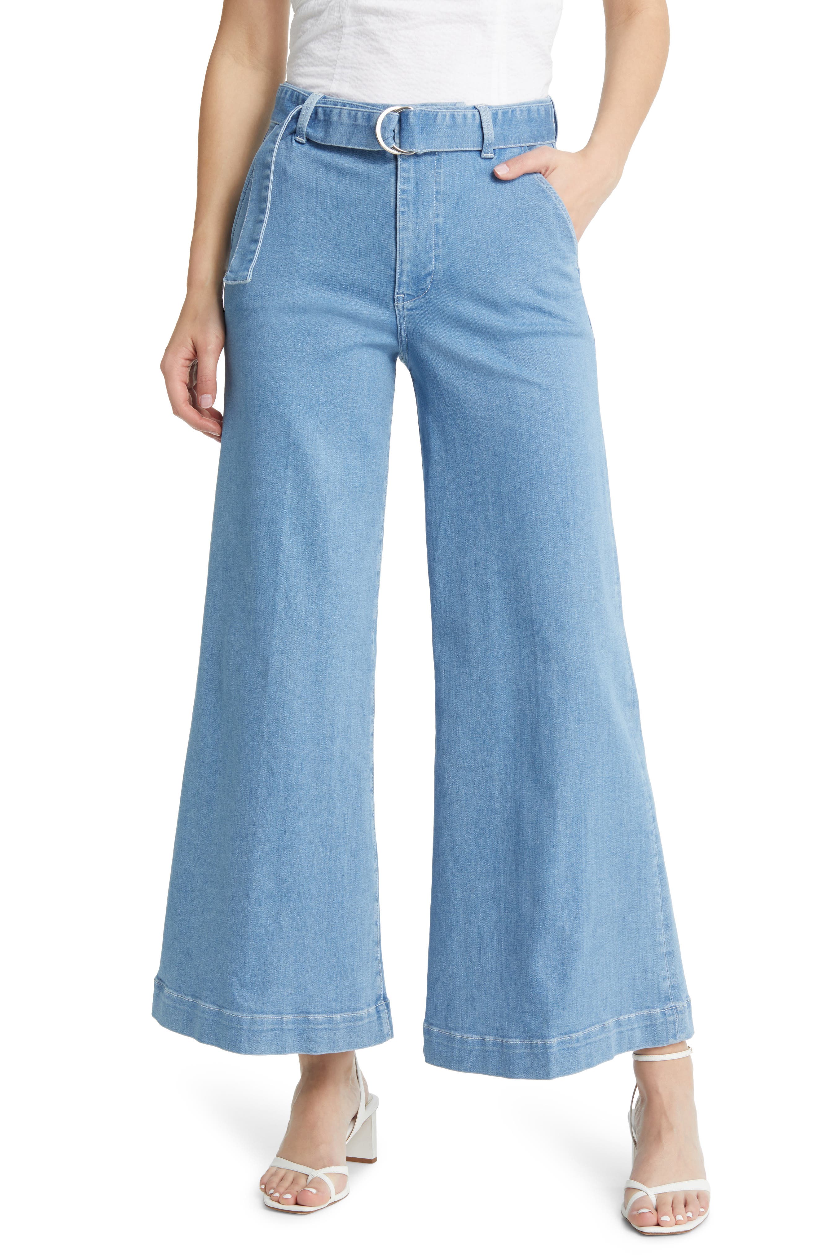FRAME Le Palazzo Belted Jeans Nordstrom