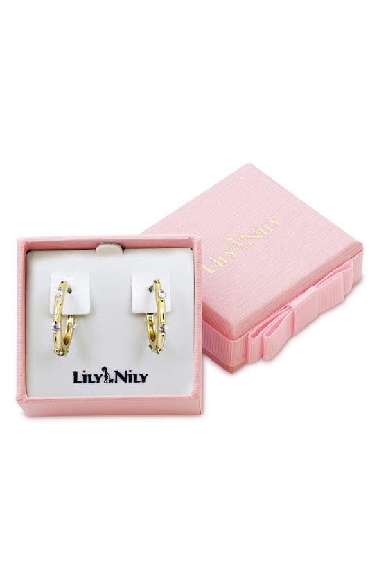 Shop Lily Nily Kids' Cubic Zirconia Hoop Earrings In Gold