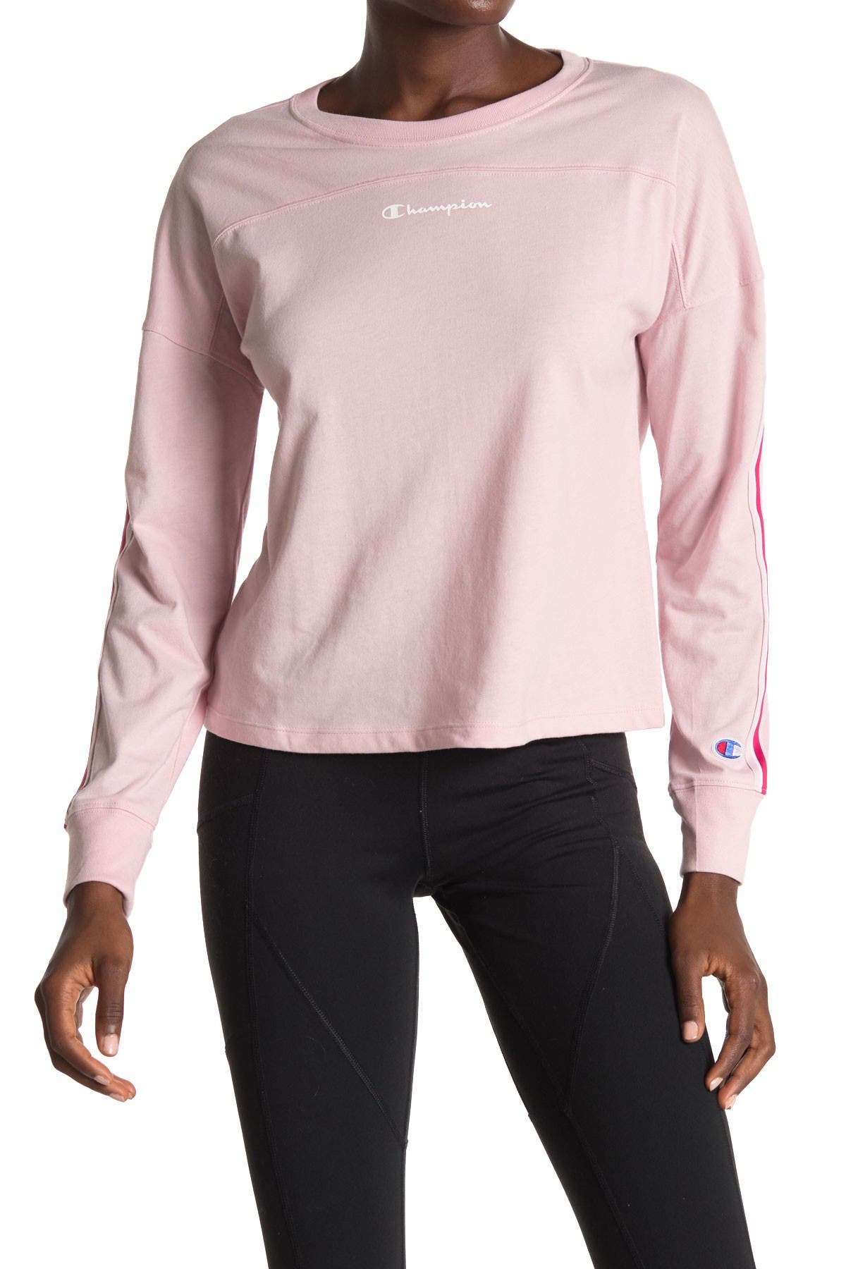 pink long sleeve champion shirt