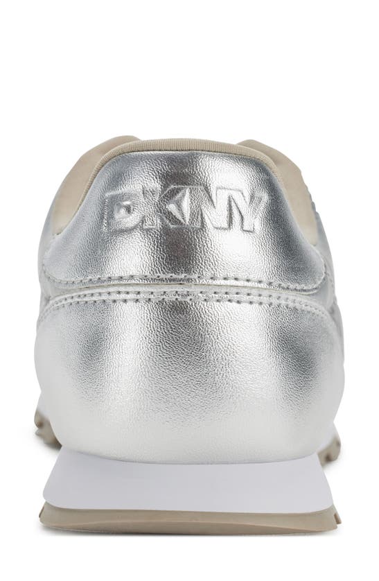 Shop Dkny Metallic Sneaker In Silver