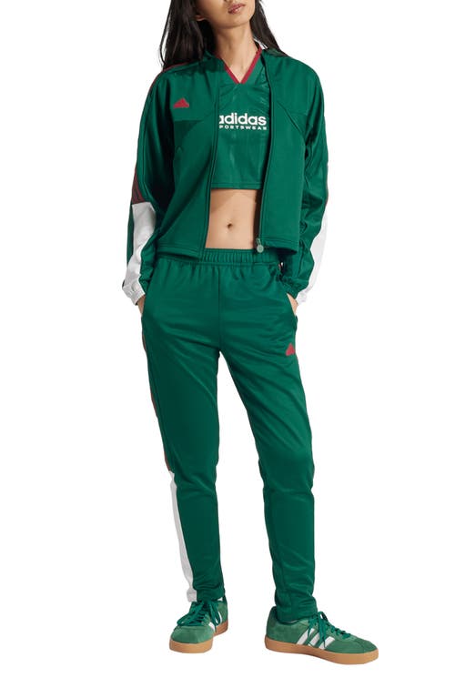 adidas Tiro 3-Stripes Recycled Polyester Track Pants Dark Green/white/burgundy at Nordstrom,