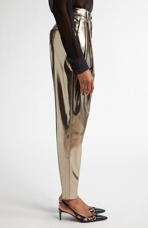 Dolce & Gabbana Foil Tapered Trousers In S0985 Oro Antico