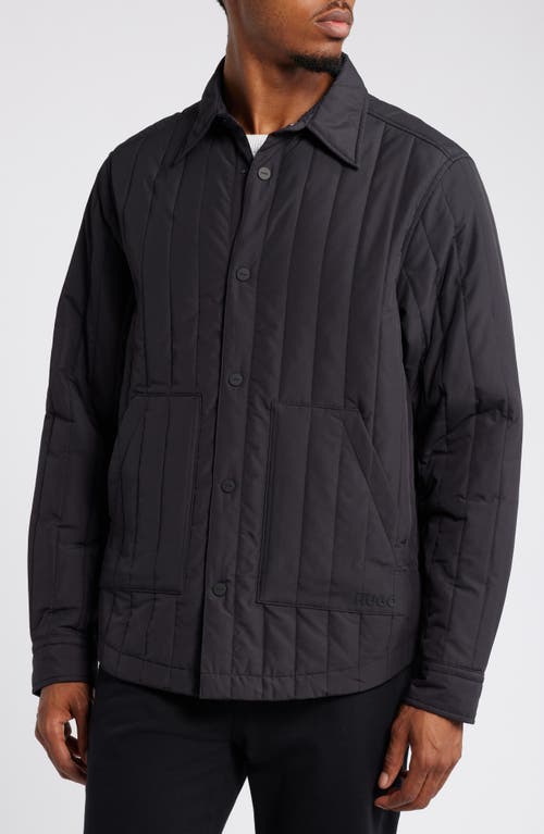 Shop Hugo Ewel Quilted Jacket In Black