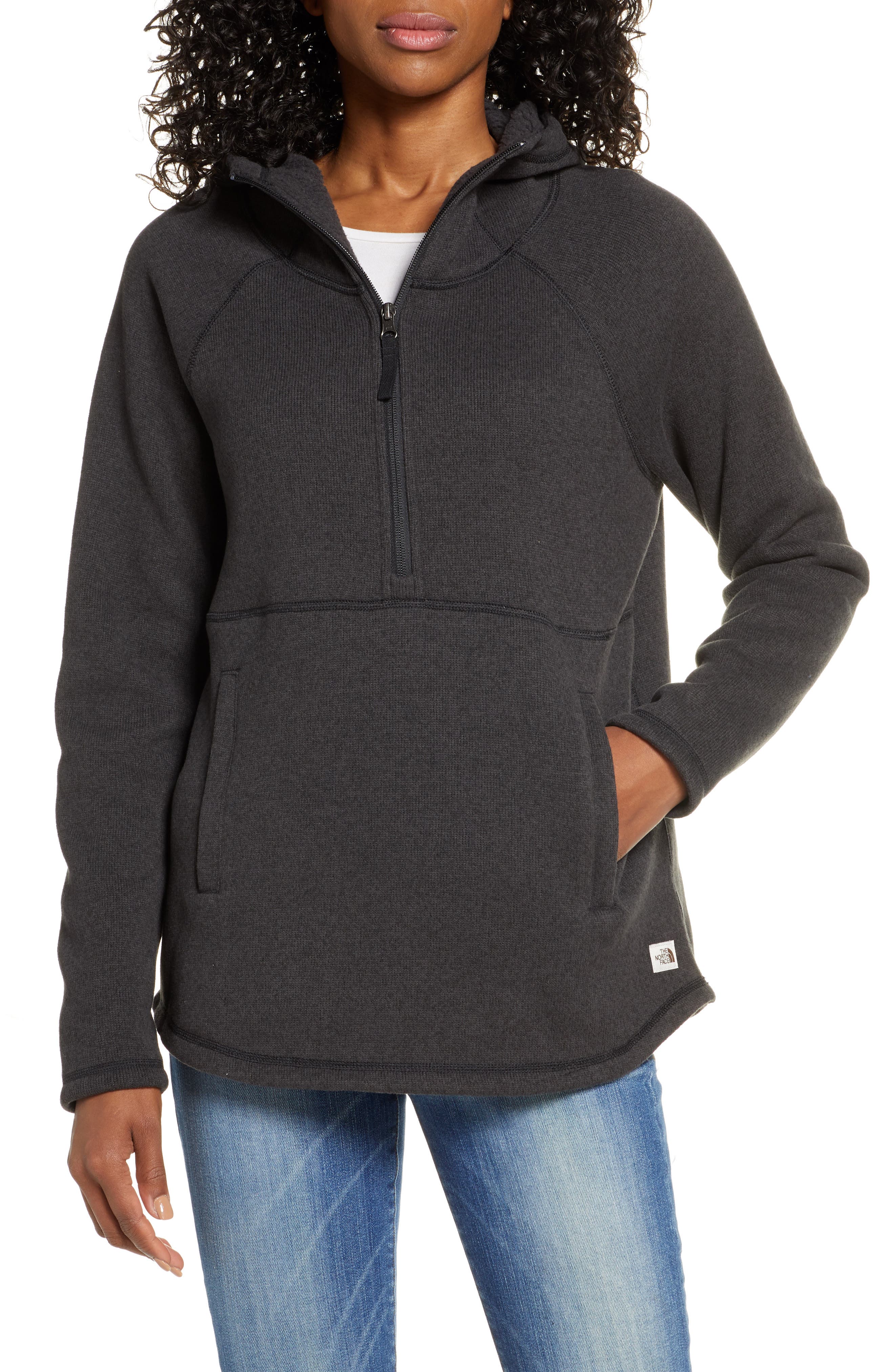 women's crescent hooded pullover