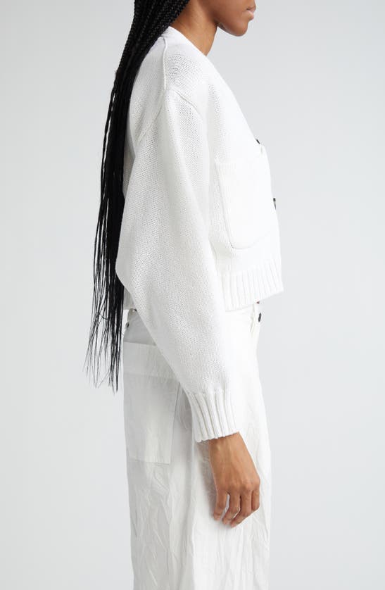 Shop Proenza Schouler Sofia Oversize Crop Cardigan In White