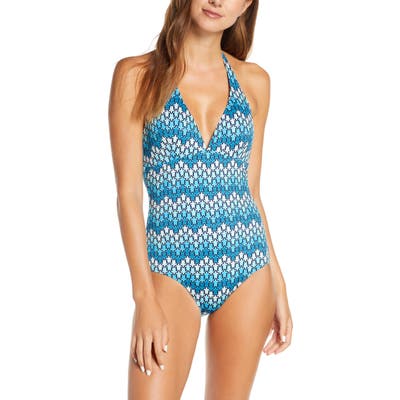 Vilebrequin Herringbone Turtle One-Piece Swimsuit, Blue