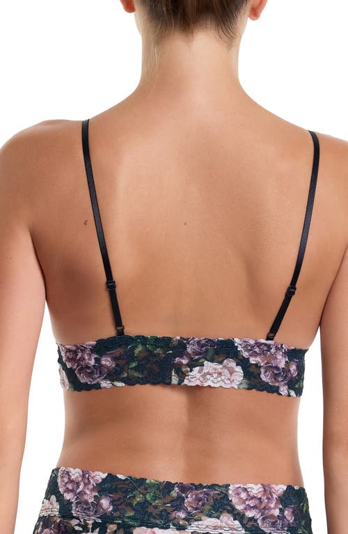 Hanky Panky Printed Signature Lace Padded Triangle Bralette In Romantique Black