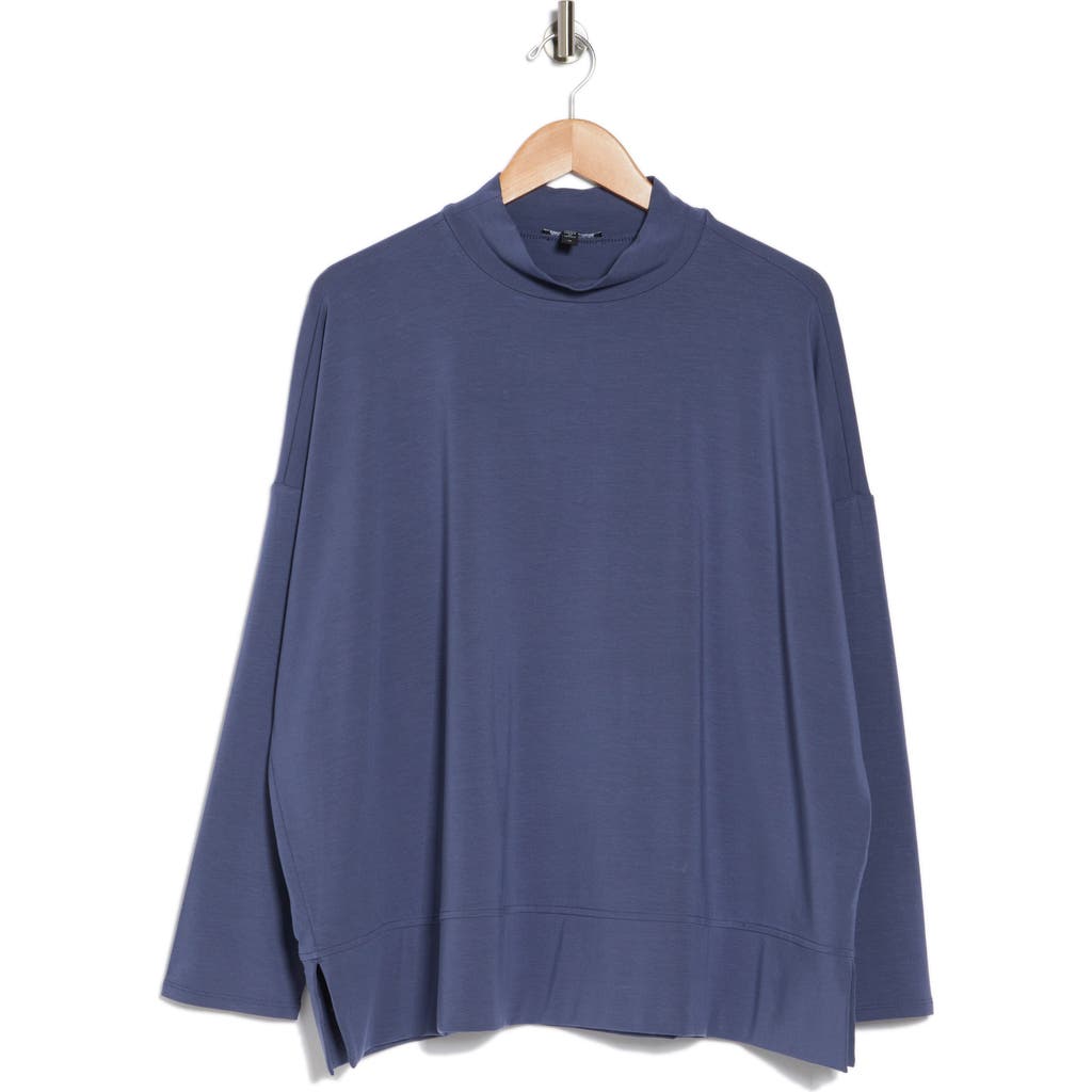 Eileen Fisher Boxy Funnel Neck Top In Twilight