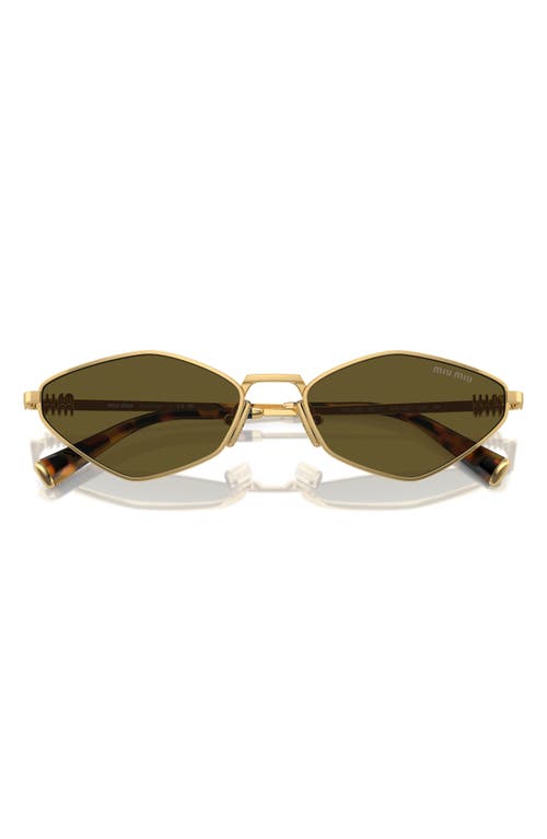 Miu Miu 56mm Irregular Sunglasses In Gold