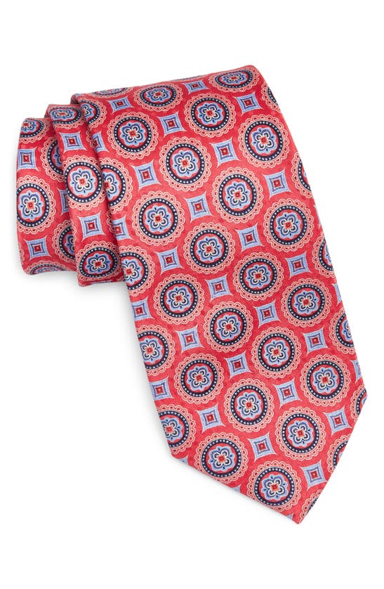 Shop Nordstrom Medallion Silk Tie In Coral