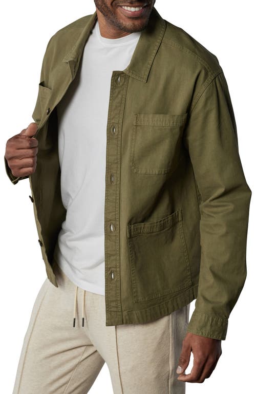 Shop The Normal Brand James Canvas Overshirt In Pine Needle