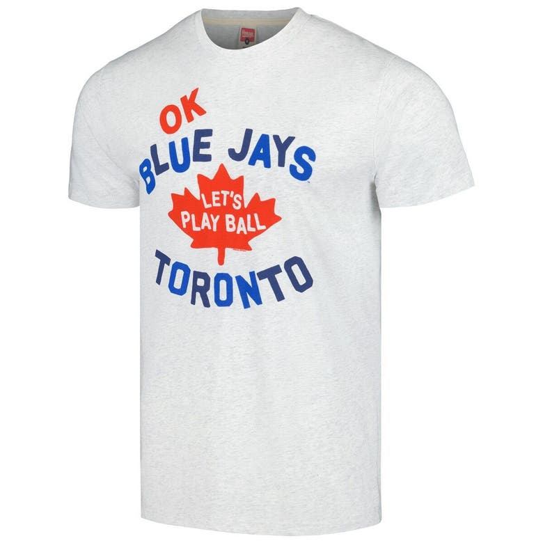 Shop Homage Gray Toronto Blue Jays Doodle Collection Let's Play Ball Tri-blend T-shirt
