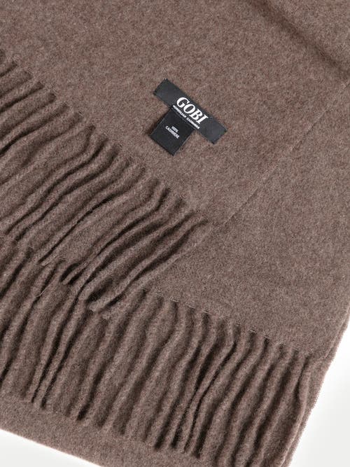 Gobi Cashmere Cashmere Fringed Scarf In Cocoa