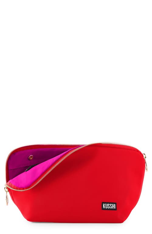 KUSSHI Signature Makeup Bag in Candy Apple Red/Pink Nylon at Nordstrom