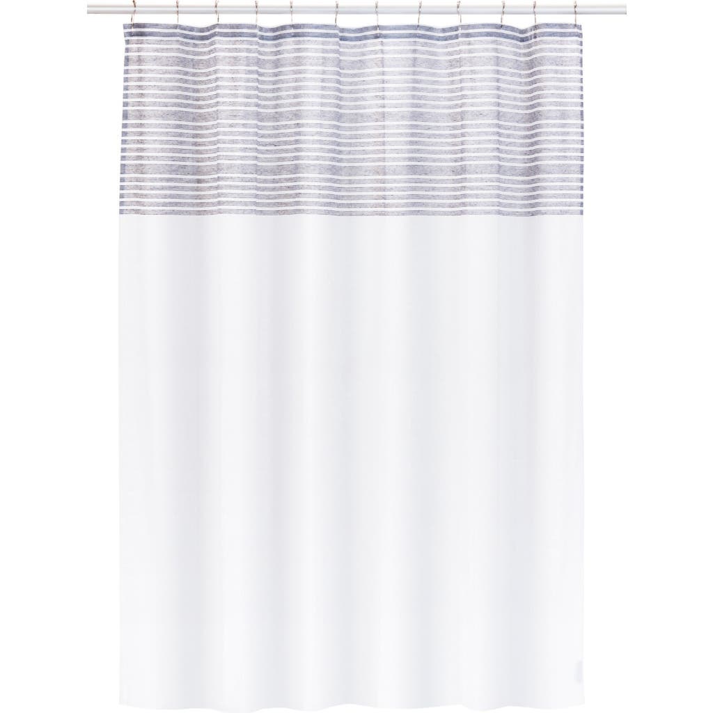 Shop French Connection Landon Collection Shower Curtain In White/navy