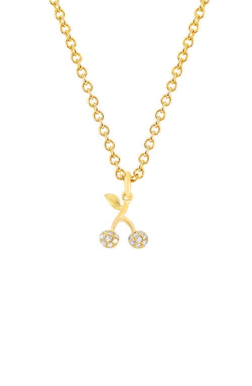 EF Collection Diamond Mini Cherry Pendant Necklace in 14K Yellow Gold at Nordstrom